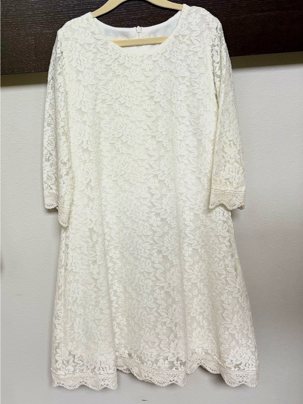 Ivory Floral Lace A-Line Women's Dress
